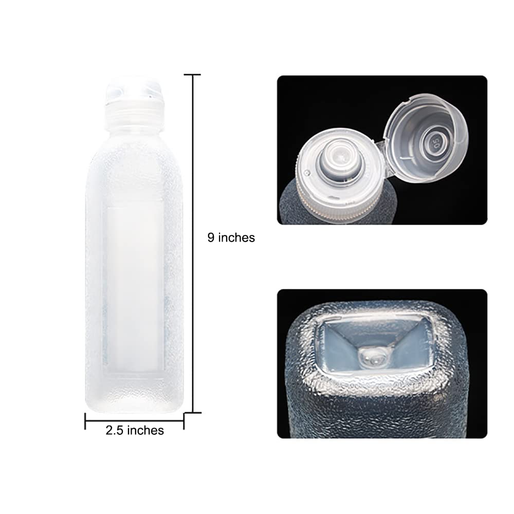 Botella de plástico para apretar, botella transparente para condimentos, con válvula de silicona antirretorno, adecuada para aceite, miel, salsa barbacoa y condimentos, botella antideslizante