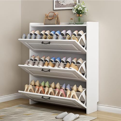 ksxnkhk Zapatero Estrecho Moderno, Armario de Almacenamiento Delgado y Sencillo con Estante Oculto Que Ahorra Espacio con Estante Ajustable para Entrada o Pasillo, A, 80x24x107cm (31x9x42