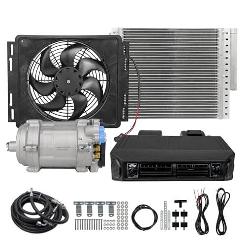 Aspligo 12V Air Conditioner Auto Universal Under Dash A/C Kit Heating and Cooling Car ac System Fit for Van Auto RVs Truck Electric Parking air Conditioning Energy Saving (Heat and Cool)