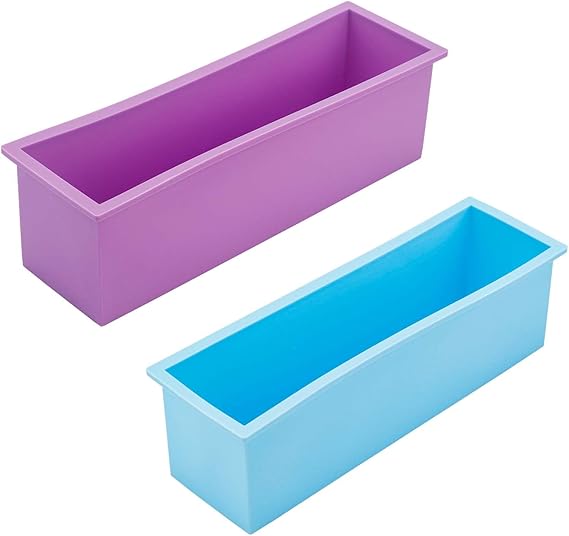 2PCS Silicone Soap Molds, 42oz Flexible Rectangular Soap