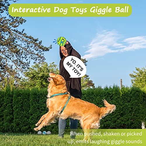 Dikeiuta Wobble Giggle Dog Ball, Interactive Chew Wobble Wag Giggle Ball For Dogs With Funny Sounds, Squeaky Dog Toys Ball For Relieve Anxiety, Grinding Teeth, Gifts For Dogs-4.72''(Medium) #TOP3