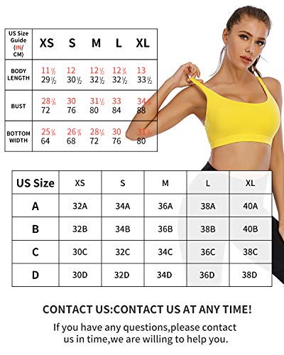 Running Girl Strappy Sports Bra For Women, Sexy Crisscross Back Medium Support Yoga Bra With Removable Cups (Wx2354 Yellow, M) #TOP5