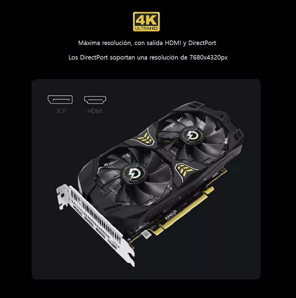 PELADN AMD Radeon RX 580 8 GB, Scheda grafica gaming per giochi e mining di criptovaluta, 30 mh/s, 3 porte DP, 1 porta HDMI, GDDR5, Bus 256 bit, GPU Ellesmere, basso consumo 130 W (Gaming) PELADN AMD Radeon RX 580 8 GB, Scheda grafica gaming per giochi e mining di criptovaluta, 30 mh/s, 3 porte DP, 1 porta HDMI, GDDR5, Bus 256 bit, GPU Ellesmere, basso consumo 130 W (Gaming)