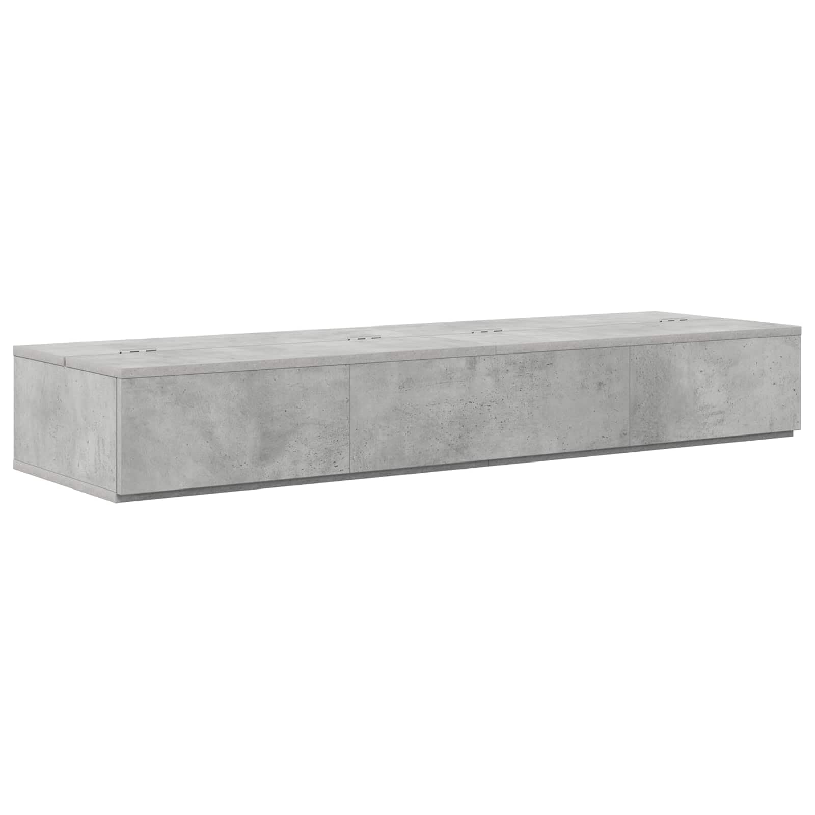 Studiotisch Betongrau 130 x 40 x 19,5 cm Holzwerkstoff Musiktisch
