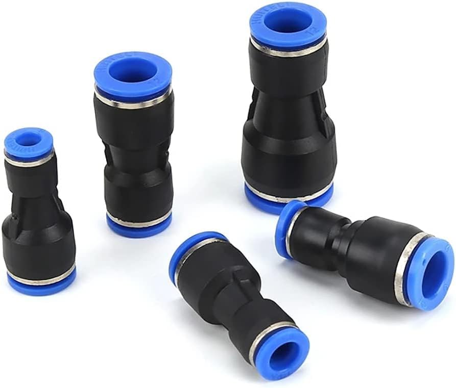 Reducer Push to Connect Fitting, 1/4" to 5/32" Tube OD, Reducing Pneumatic Quick Connector Coupler (Pack of 10)