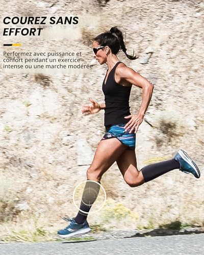 CAMBIVO Bas de Contention Femme Homme 3Paires, Chaussettes de Compression 20-30mmHg, Chaussette Contention Classe 2, pour Circulation Sanguine, Course a Pied, Voyage Avion, Sport, Running, Infirmiere – vue 9