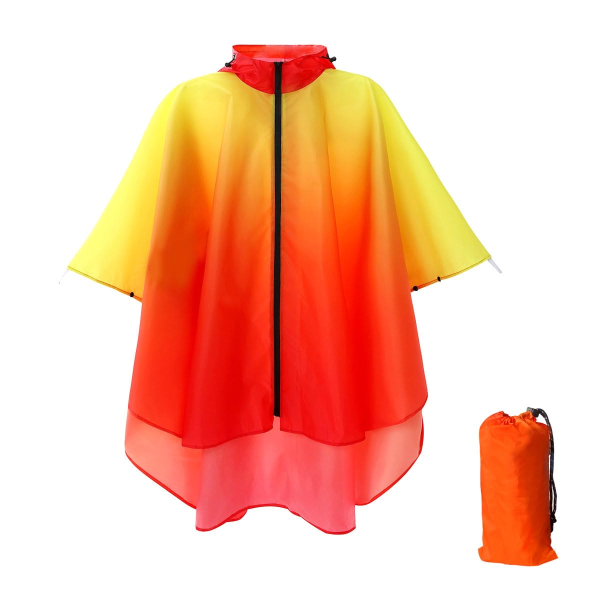 Lapetus Waterproof Hooded Lightweight Rain Poncho for Adults Women Men with Pockets Unisex Fashion Zipper Jacket Coat