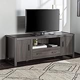 Walker Edison Industrial Modern Wood TV Stand for TV's up to 64' Flat Screen Living Room Storage Entertainment Center, 60 Inch, Charcoal