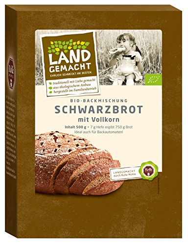 500g Bio Vollkorn-Schwarzbrot - Brotbackmischung - ergibt ca. 750g Brot - Rolle Mühle -