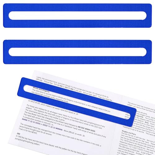 Tinoaly 2uds Buscadores Líneas de Mahjong, 15,24 x 2,54 cm Reglas Brillantes de Mahjong Lector Fichas Fácil Leer Guía Cartas Mah Jong para Jugadores (Azul)
