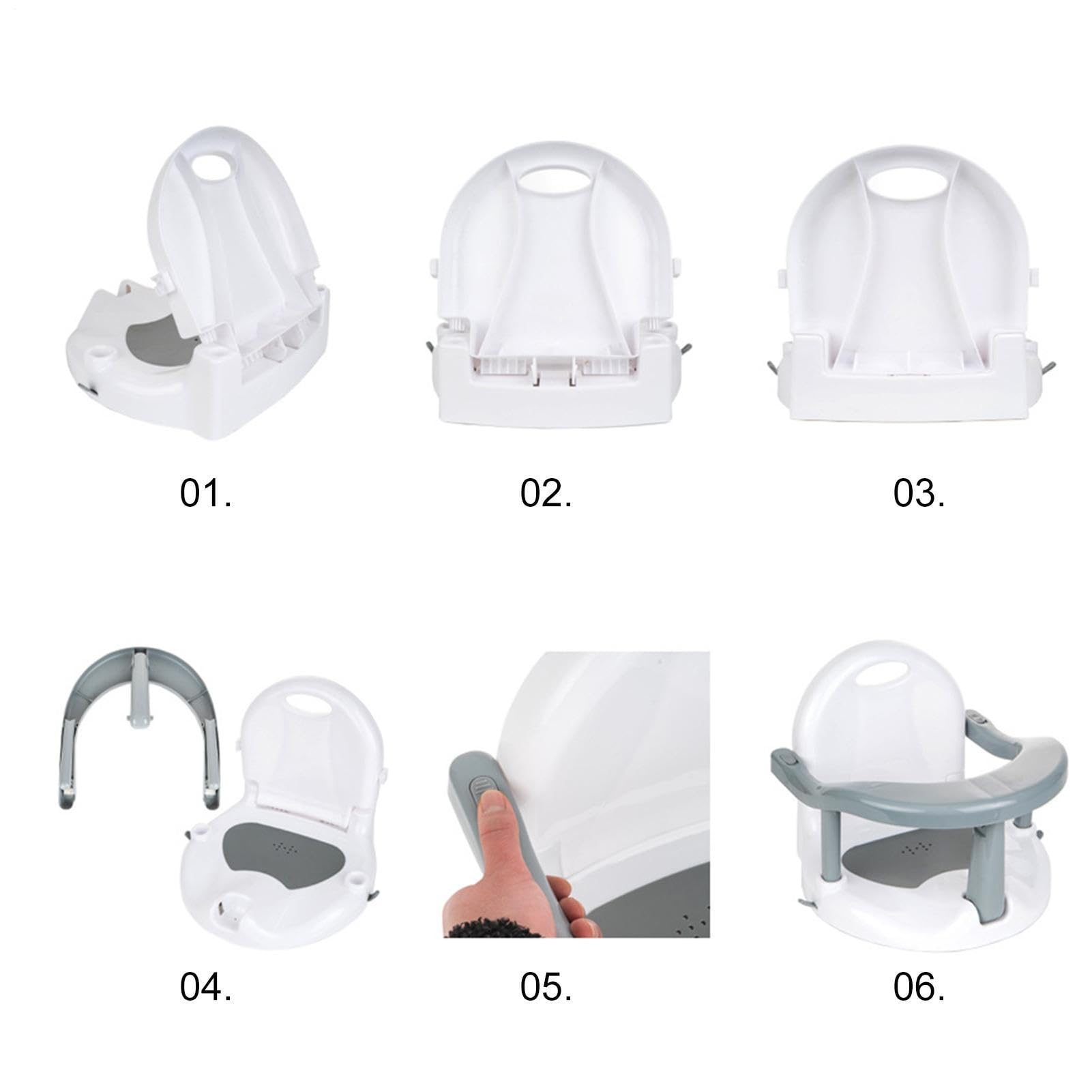 Seggiolino per vasca da bagno per bambini, 32 x 28 x 32 cm | seggiolini da bagno girevoli Babe, Sedili pieghevoli per vasca da bagno con ventose, sedia per vasca da bagno per bambini da