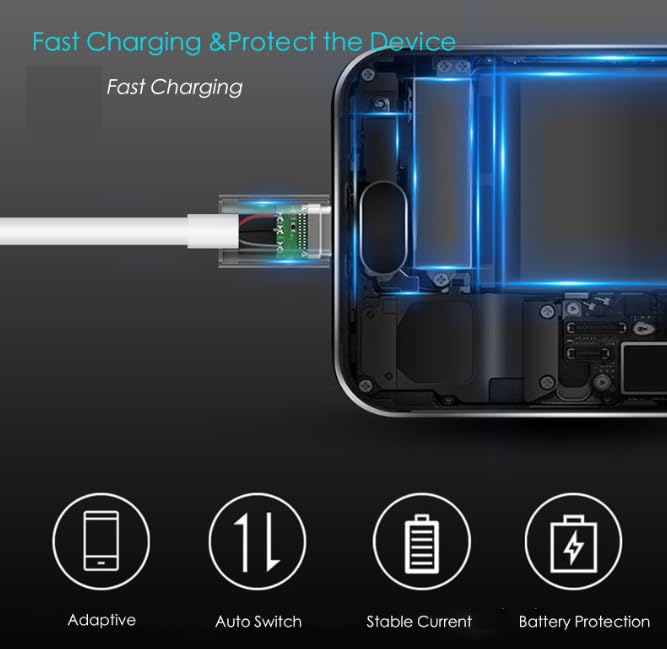 Image of USB Type C Cable - 45W Fast Charging 0.25 Mtr Long Flash Charge Cable 2.4A QC 3.0 Power Cable Compatible with Leading Mobile Phones