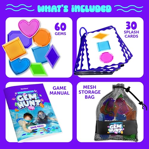 Dan&Darci Pool Gem Hunt Diving Game for Kids - Pools Toys for Kid Ages 6 7 8 9 10 11 12 Year Old - Water Games Swimming Dive Toy - Gifts for Girls, Boy Ages 6-8, 8-12, Summer Fun - Image 3