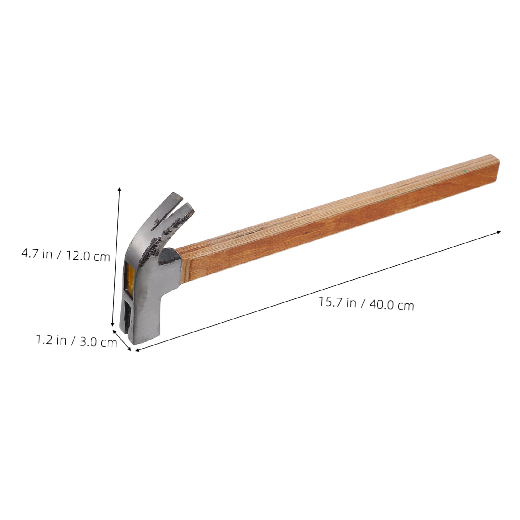 PRETYZOOM 1PC Compressed Wood Handle Pulling Nail Hammer Slip Multifunctional Claw Hammer for Household and Factory Use Design with Special Horns for Quick Nail Removal