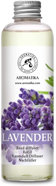 Lavender Reed Diffuser Refill 200ml - Room Diffuser w/Natural Essential Lavender Oil - Best for Aromatherapy - SPA - Home - Office - FintessClub - Restaurant - Boutique