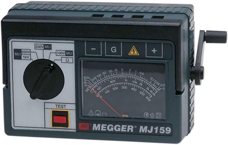 Megger MJ159 Analog Insulation Tester, Hand-Crank