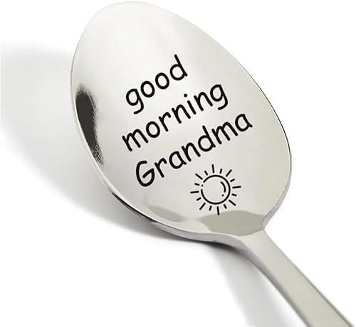 Regalos para la abuela de nieto, cuchara de acero inoxidable grabada, cuchara de café, cuchara de té, regalos para abuela, cumpleaños, Navidad, día
