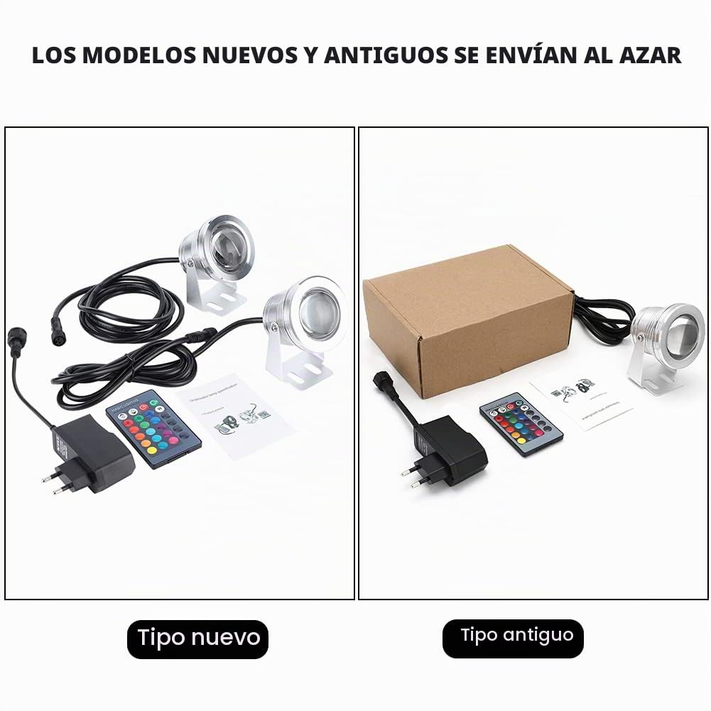 Greensen Luz Subacuática Iluminación de Fuente LED 2 Piezas Control Remoto RGB Foco Subacuático con Carcasa de Acero Inoxidable Luz de Estanque Luz de Decoración de Paisaje (EU)