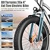 Funhang Electric Bike for Adults, Peak 1000W Ebike, 25MPH 60Miles Electric Mountain Bike, 26" Fat Tire Adult Electric Bicycle with 48V 13AH Battery, Rear Rack, 7 Speed, Front Suspension, Turn Signal #3