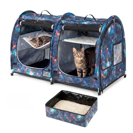 Mispace Portable Twin Cat Cage Condo