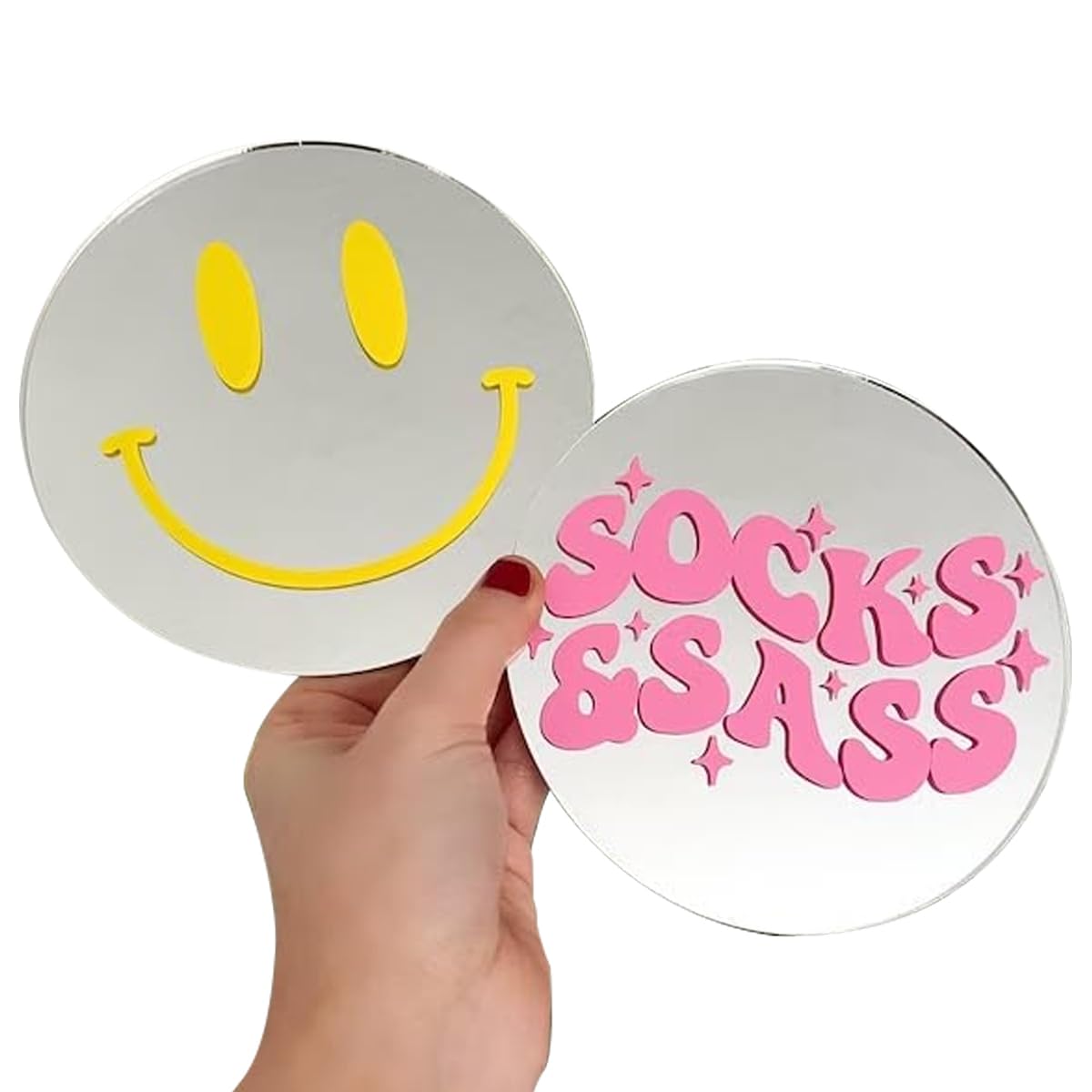 Amazon.com: Custom Laser Cut Mirror Happy Face, Silver Acrylic