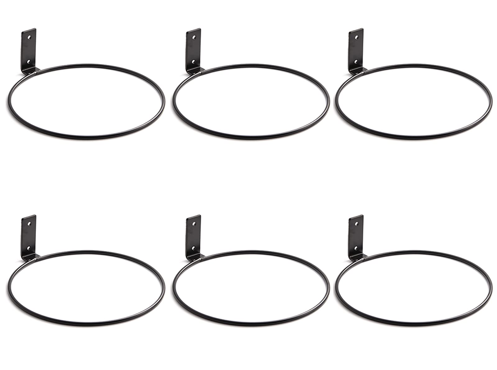 Plant Holder Ring 8 Inch Wall Mounted, 6 Pack Flower Pot Hangers Metal Plant Stand Hanging Bracket Basket Hooks