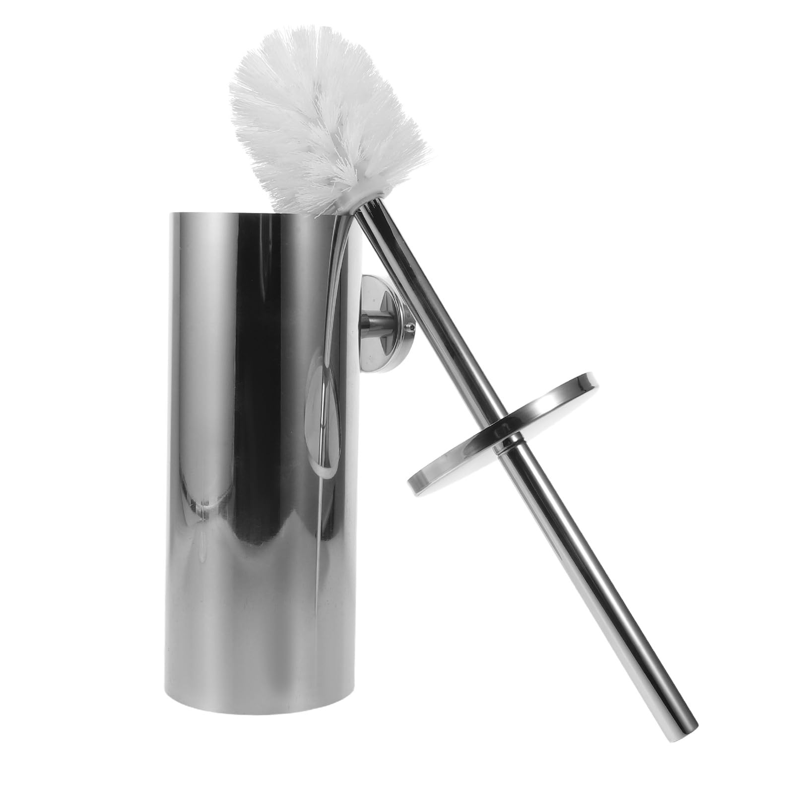 Cepillo para Inodoro de Montaje en Pared de Acero Inoxidable | Soporte Tapa Antisalpicaduras, Kit de Instalación Incluido, Uso en Baño y Rv, Diseño Moderno Minimalista