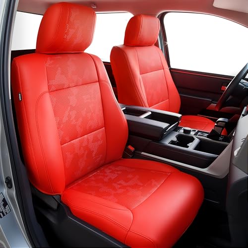 Image of Carlimeki Leather Seat Covers Custom Fit for Tundra 2022-2027 CrewMax