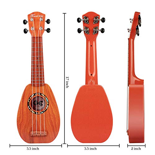aPerfectLife 17" Kids Ukulele Guitar Toy 4 Strings Mini Guitar Children Musical Instruments Educational Learning Toys with Picks and Strap for Toddler Kids Boys Girls Beginner Starter (Burlywood) - Thumbnail 7