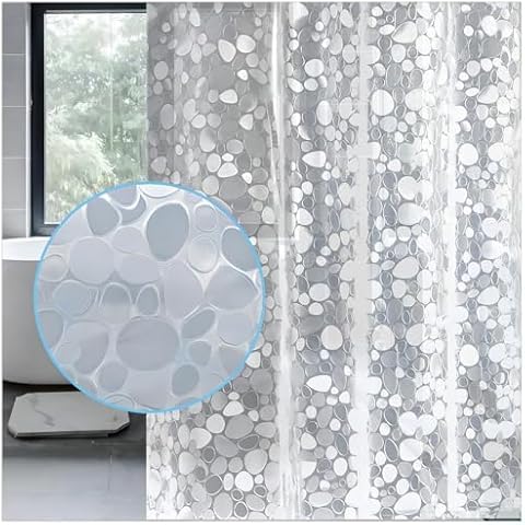 LEMON CLOUD Shower Curtain, PEVA Waterproof and Mould Resistant Cover