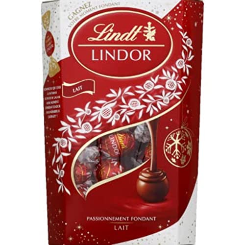 Lindt Lindor - Bolas de chocolate con leche, lata de 337 g