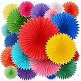 Colorful Paper Fans - Rainbow Party Decorations - Happy Birthday Decorations for Women, Men and Kids - Reusable Fiesta Party Decor by Avoseta (20 Piece Set, Assorted Sizes, Multicolor)