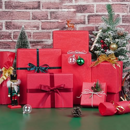 MAMUNU 120 Blatt Seidenpapier für Geschenktüten, Rot Seidenpapier Geschenkpapier, Tissue Paper Bulk, Transparentpapier Bastelpapier für Geburtstag, Basteln, Hochzeit, Weihnachten, Party, 50 x 35 cm