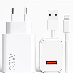 Carregador Turbo 33W Com Cabo 1 Metro Compatível Com Iphone 14/13/12/11/XR/XS/8/7/SE/XR Certificado Premium