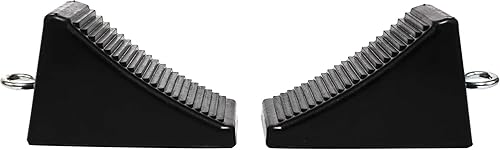 Miniatura 3 de MaxxHaul 50011 Cuñas de rueda de goma resistentes con perno de ojo, diseño antideslizante para remolques, vehículos recreativos y camiones