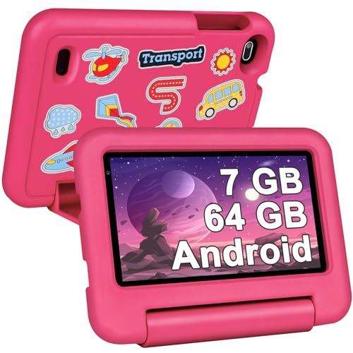 BIEGEDY Tablet Niños Android,Kids Tablet 7 Pulgadas 7GB RAM + 64GB ROM + TF 1TB,Control Parental |...