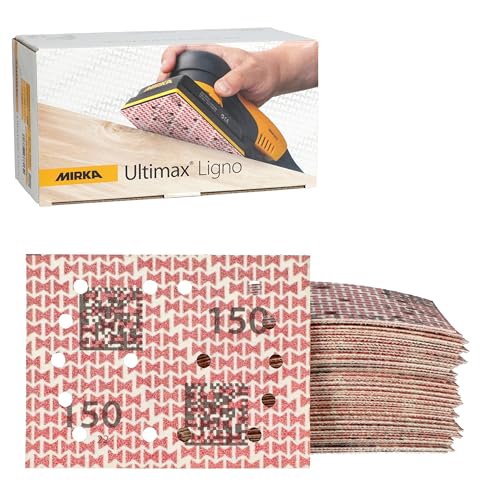 Image of Mirka Ultimax Ligno 3x4 in 150 Grit Wood Sanding Sheets Hook & Loop 50 Pack
