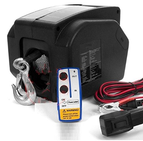 GOWE Treuil électrique sans fil pour yacht et bateau - 2268 kg - 12 V - Avec télécommande - Pour camion, bange, remorque - Outil manuel