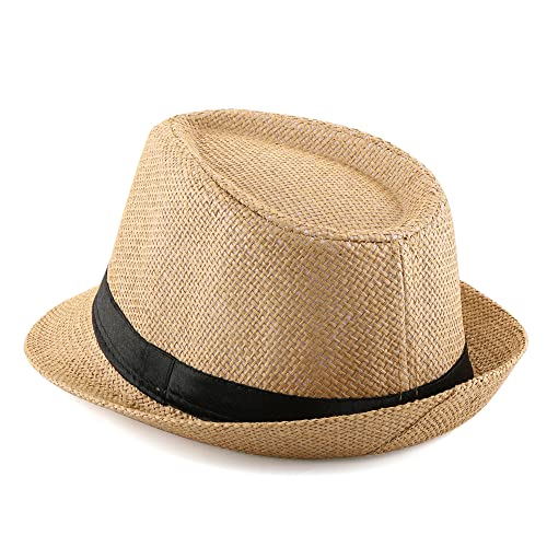 CHIC-DIARY-Panama-Summer-Fedora-Trilby-Chapeau-de-paille-pour-homme-et-femme-Chapeau-de-plage-classique