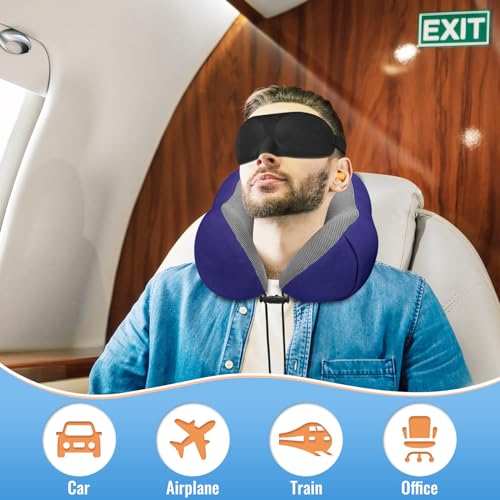 CloudBliss Travel Pillow Premium Memory Foam, Comfortable & Supportive Neck Pillow, Pain Relief Sleeping Neck Pillows for Travel, Airplane Pillow for Sleeping Airplane, Car, Office and Home - Image 8