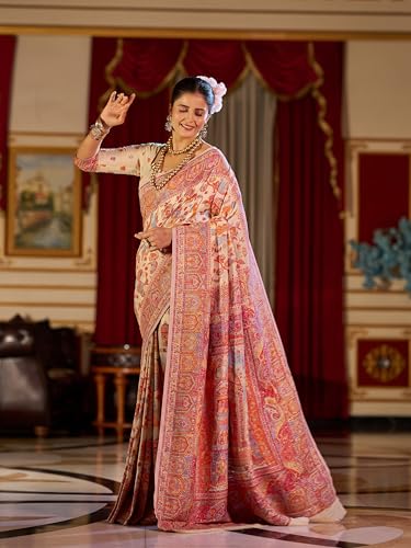 Image of SWORNOF Women's kanjivaram banarasi silk saree for festival Wedding silk with rich pallu Design sarees for women with Unstitched blouse piece