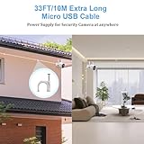 Micro USB Cable 10M, Power extension Cable Compatible with Mi 360°Home Camera 2K Pro/Smart Camera C300,EZVIZ,Wyze Cam,Blink,Eufy,extra long Micro USB Power Charging Cord for Security Cameras,White - Image 2