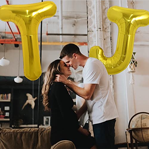 Image of TONIFUL 40 Inch Large Gold Letter J Balloons, Foil Mylar Big Balloons for 2026 New Year Eve Graduation Wedding Baby Shower Birthday Party Anniversary Decorations