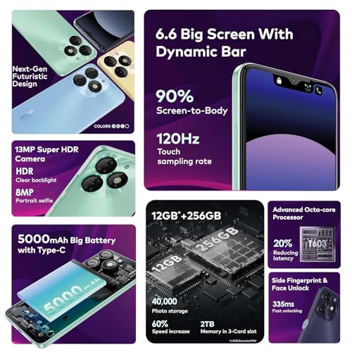 Image of Itel A70 4G (4GB RAM, 256GB Storage, Up to 12GB RAM with Memory Fusion) UNISOC T603 | 13MP HDR Camera | 6. 8MP AI Portrait Selfie | 6.6'' Water Drop HD+ | 5000 mAh Battery(Green)