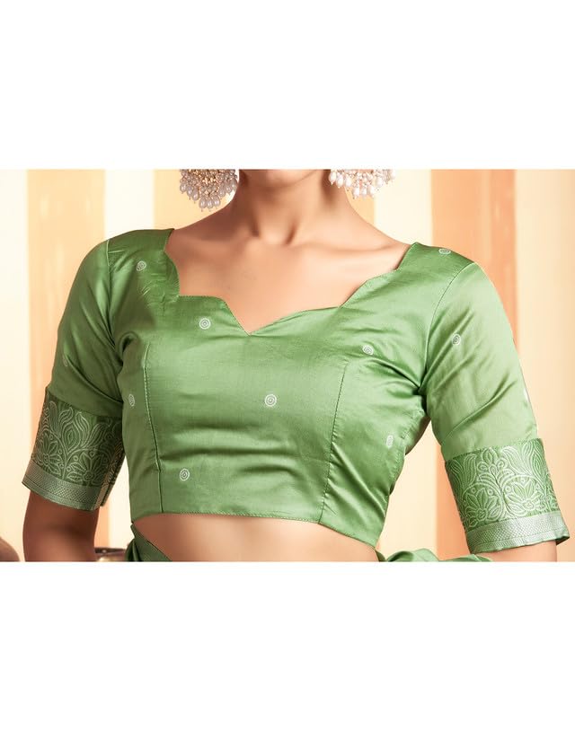 Image of SIRIL Women's Kanjivaram Soft Silk Saree Pure Silk Saree With Unstitched Blouse Piece