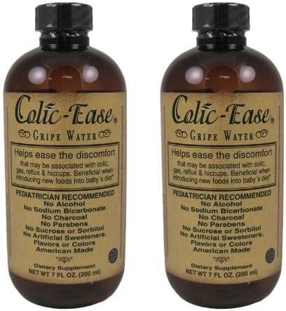 Colic-Ease Gripe Water For Infants - Natural Colic Relief for Newborns' Upset Tummy, Gas Pain, Reflux - Herbal Remedy with 5 Essential Oils - No Activated Charcoal - Made in the USA - 7 fl. oz. Bottle, 2 Pack