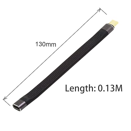 Miniatura 4 de CY Cable de extensión USB4 macho a hembra de 5.1 in delgado plano macho toF 40 Gbps con carga de 100 W y 8 K a 60 Hz