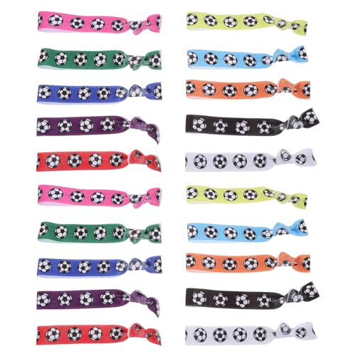 VOSAREA 30 Unidades Pulsera Deportiva de Fútbol para Jóvenes en Poliéster Elástica Colores Vibrantes Adecuado para Unión de Equipo y Regalos en Partidos Varios Estilos