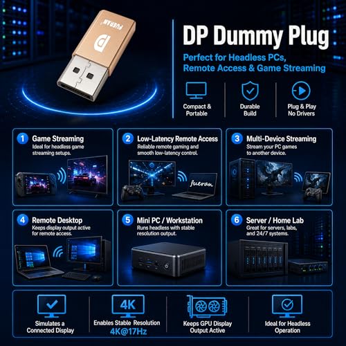 Image of 6 Pack DP Dummy Plug 1080P@60Hz, EDID Emulator