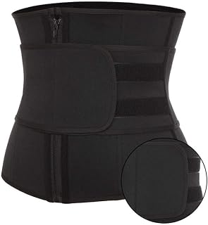FBYYJK Women'S Black Gray Waist Trainer Corset Trimmer Belt Waist Cincher Body Shaper Slimming Sports Girdle Weight Loss Shapewear,Black, One Belt,Xxxl